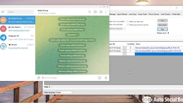 ASB Telegram Bot - Export Member & Add Users To Group & Send Message [WORKING] смотреть онлайн