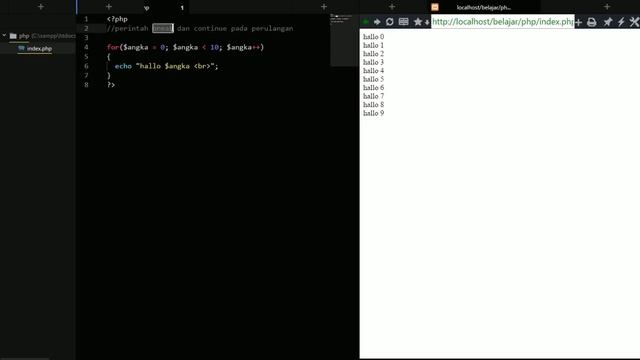 11. Perintah Break Dan Continue Untuk Perulangan - Tutorial basic Php Komplit Mudah Dimengerti смотреть онлайн