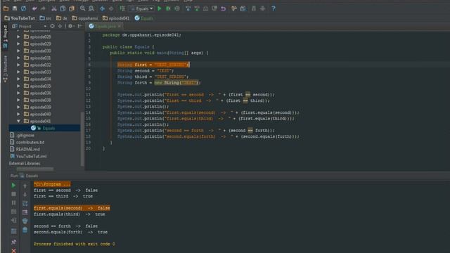 Tutorial #41 - Equals - JAVA Anfänger смотреть онлайн