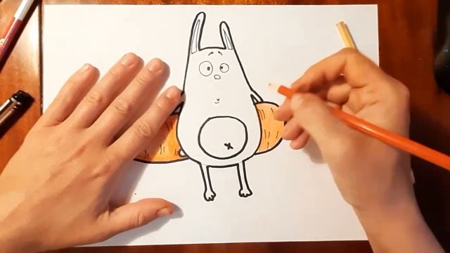 Как нарисовать смешного, симпатичного зайку поэтапно. Мастер класс, рисуем зайку с детьми. смотреть онлайн