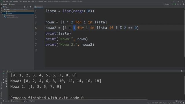 17. Kurs Python 3 - wyrażenia listowe, string formatter смотреть онлайн