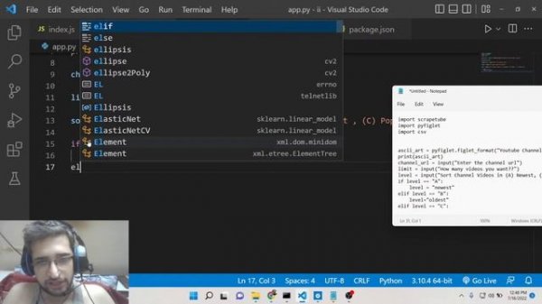 Python 3 scrapetube Script to Search Title,Views & Time of Youtube Channel Videos in CSV File