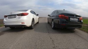 заезд Mazda 6 2.5 192 л.с. vs BMW 520 F10  2.0 дизель 190 л.с.