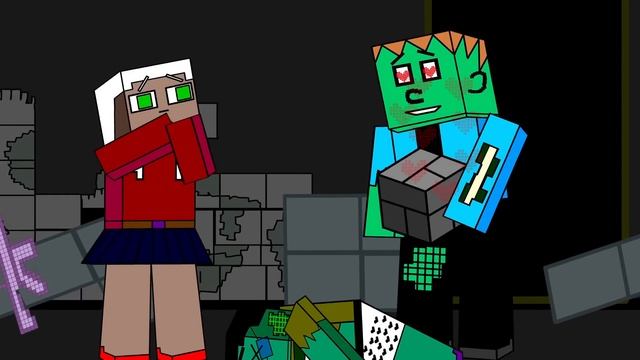 Minecraft Zombie Apocalypse - SAD LOVE STORY Zombie Hunter Girl (Minecraft Animation) смотреть онлайн