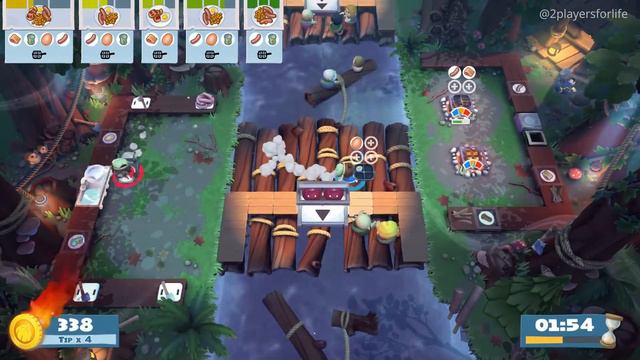 Overcooked 2 Campfire Cook Off 2-4 Gameplay | 4 Stars | 2 Players