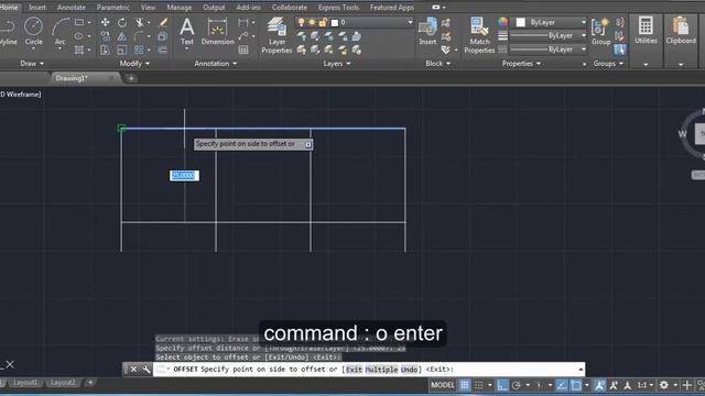 offset and trim command AUTOCAD 2019 TUTORIAL | lecture 3 смотреть онлайн