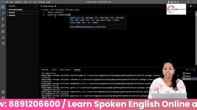 WHATSAPP AUTOMATION USING PYTHON || Only 2 line of code смотреть онлайн