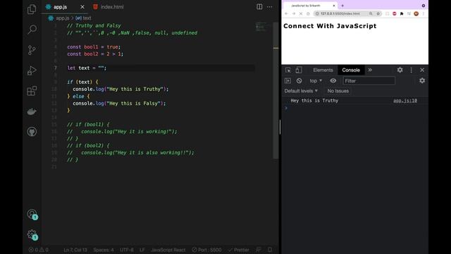 JavaScript | Truthy and Falsy - 44 | JavaScript తెలుగులో [4K] | #learnwithsrikanthracharla смотреть онлайн