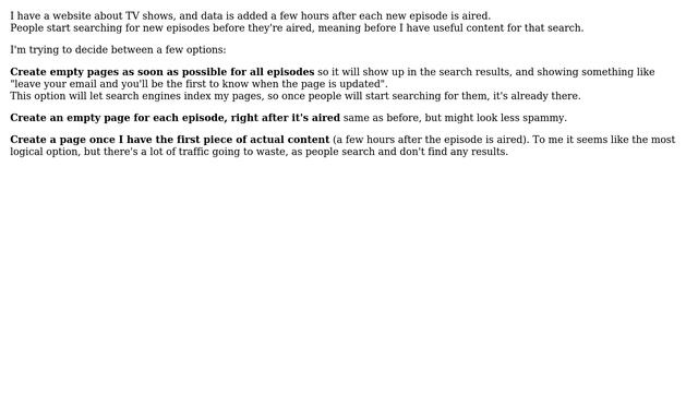 Webmasters: Publishing empty pages and then adding content, good for SEO? (2 Solutions!!) смотреть онлайн