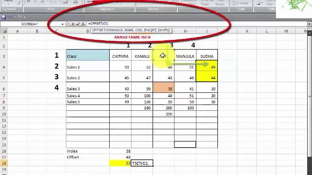 MS EXCEL - OFFSET FUNCTION USING IN MS EXCEL - PART2 (IN TAMIL) смотреть онлайн