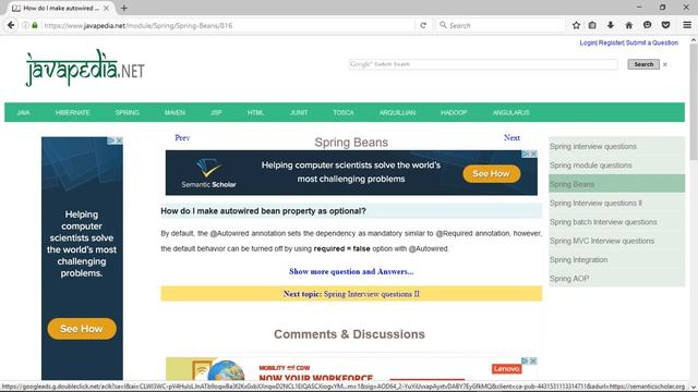 How do I make autowired bean property as optional?
| javapedia.net смотреть онлайн