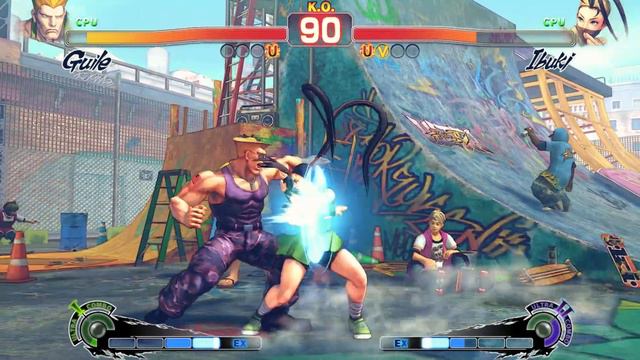 Guile vs Ibuki! Street Fighter 4 CPU vs CPU смотреть онлайн