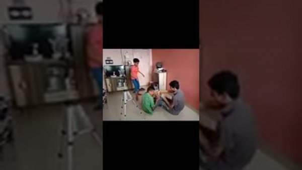 Slow motion funny kids tickling