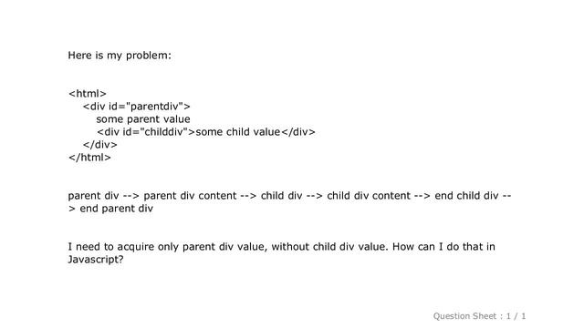 HTML : javascript get only div parent node value(without child nodes) смотреть онлайн