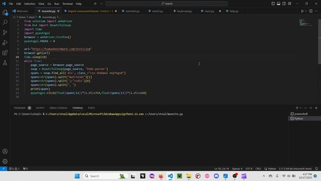 Beating the Human Benchmark Aim Trainer with Python смотреть онлайн