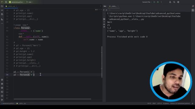 __slots__ in Python | Python Memory Optimization| Internal working |Python Advanced Series #python смотреть онлайн