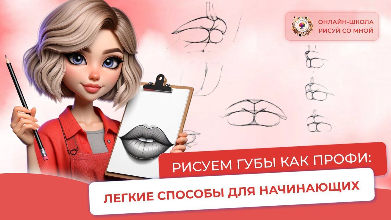 РИСУЕМ ГУБЫ КАК ПРОФИ - урок рисования смотреть онлайн
