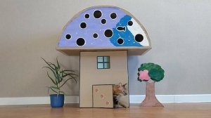 Домик для КОШКИ с САМОЙ маленькой ДВЕРЬЮ из картона