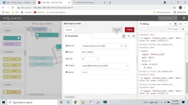 Read/Write data in Siemens PLC using RevPi and send it to IIOT Cloud using MQTT protocol смотреть онлайн