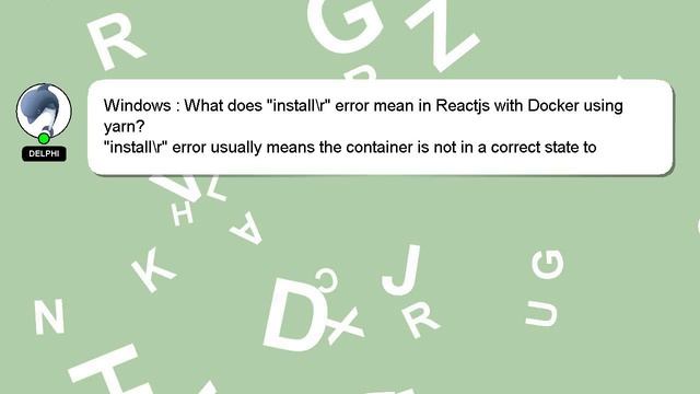 Windows : What does "install\r" error mean in Reactjs with Docker using yarn? смотреть онлайн