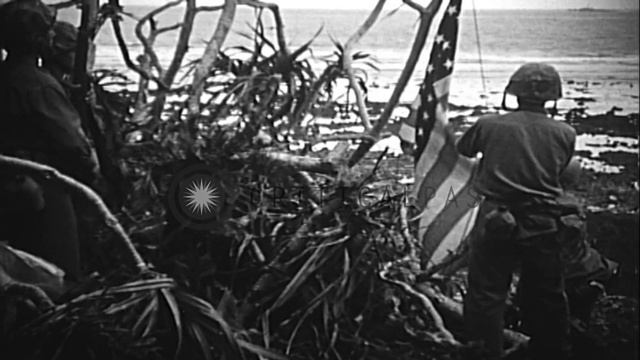 Flag Raising Ceremonies On The Southern Tip Of Okinawa, Japan By US 6th Marines, ...HD Stock Footag