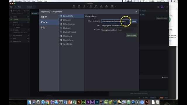 GitKraken(Cloning an existing project from github) смотреть онлайн