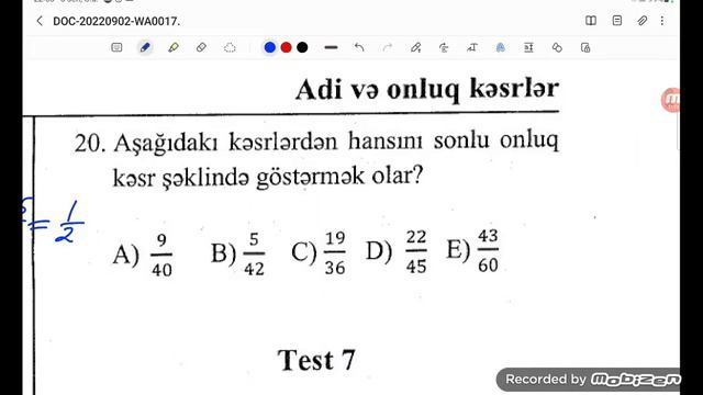MHM Riyaziyyat Adi və onluq kəsrlər Test 6,7 #miq2023 #sertifikasiya #riyaziyyat смотреть онлайн