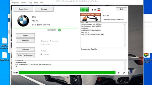 BMW X5 3.0d 2010 EDC16CP35 pinout read, write OBD option by Foxflash Stage 1 , DPF off , EGR off смотреть онлайн