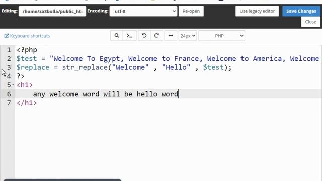 PHP Part 8 ( str_replace ) [replace words or numbers ] #php #replace смотреть онлайн