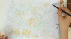 Как рисовать эмоцию радость, цветными карандашами? Учимся размышлять над композицией вместе.