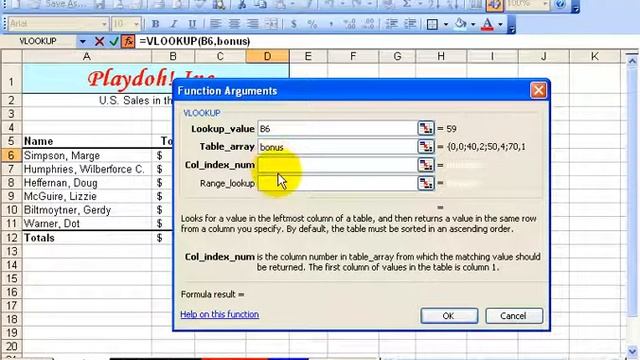 Excel 2003: VLOOKUP Function смотреть онлайн