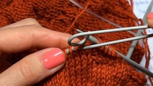 Мужской свитер ORANGE. Вязание переда:убавления для горловины+скос плеча ч 3 - Knitted men's sweater