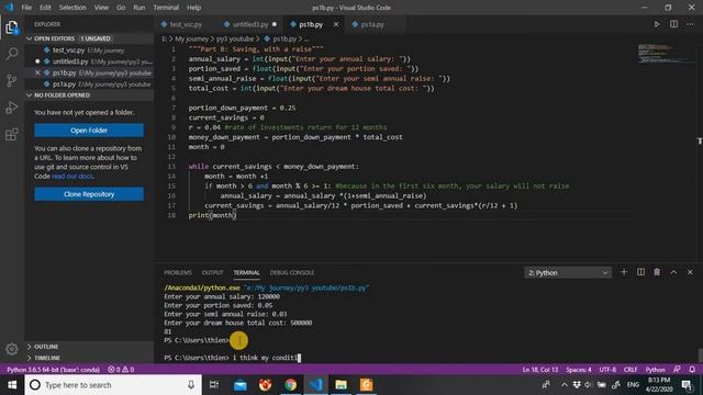 Python #4 Problem set 1b solution смотреть онлайн