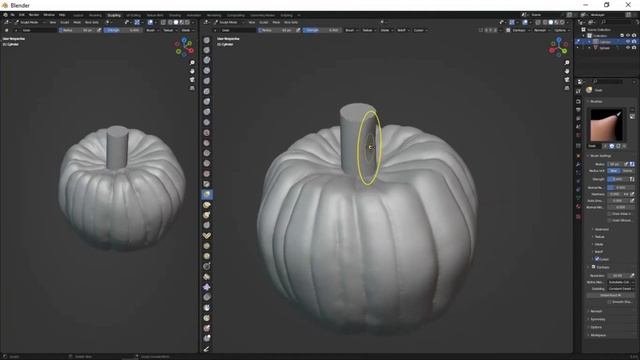 How To Sculpt Pamkin In Blender From A Sphere | Sculpting In Blender смотреть онлайн