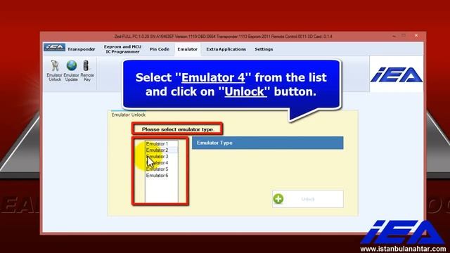 Unlocking procedure of "Emulator 4" (46 Transponder - Pcf 7961) смотреть онлайн
