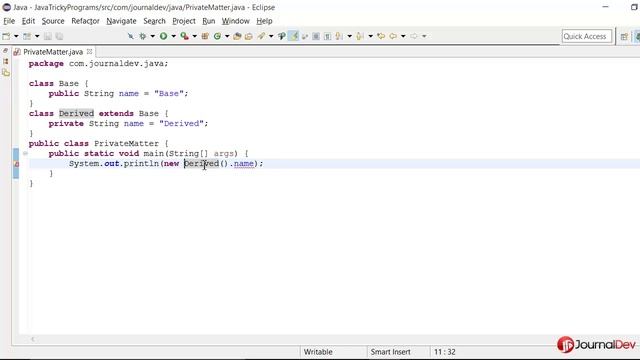 Java Tricky Program 15 - hiding superclass variable method смотреть онлайн