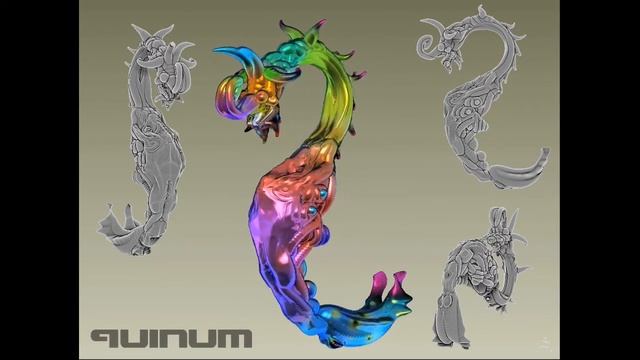 ZBrush sketch work in progress, quinum Space Dragon смотреть онлайн