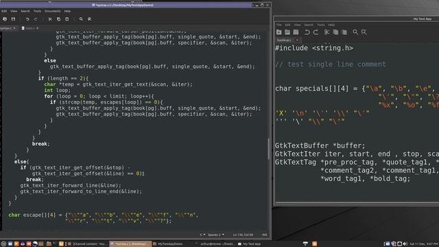 GTK GUI Highlight Char and escape sequence смотреть онлайн