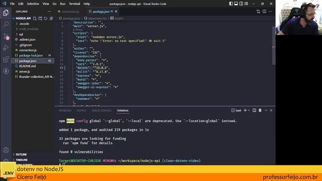Variáveis de ambiente no NodeJS com DotEnv смотреть онлайн