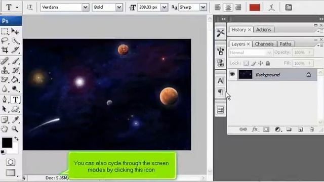 How to change the screen mode in PhotoShop - Adobe Photoshop Tutorials смотреть онлайн