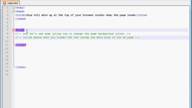 b_changing the background colour of a html page using inline css смотреть онлайн