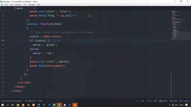 Cara Membuat test koneksi internet di php dan Ajax (exec PING IP ADDRESS or PING DOMAIN ADDRESS) смотреть онлайн