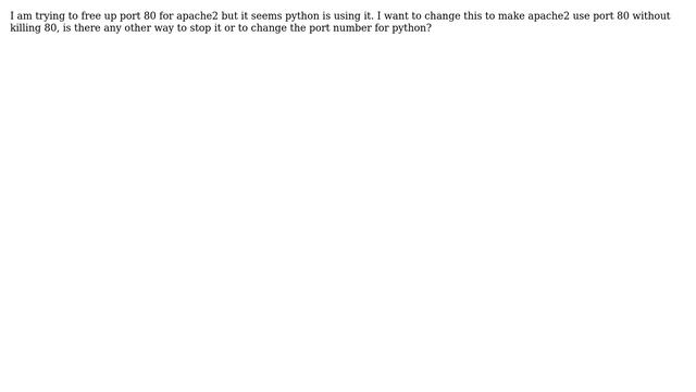 Ubuntu: How to stop an application from using port 80? смотреть онлайн