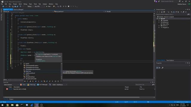 How to create a C# DOS (denial of service) program with windows forms in visual studio (UDP flooder смотреть онлайн