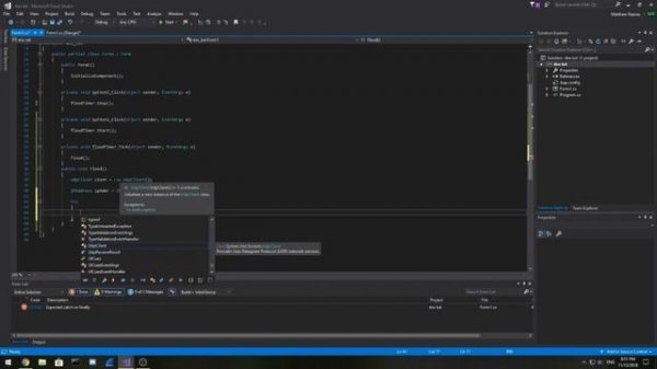 How to create a C# DOS (denial of service) program with windows forms in visual studio (UDP flooder