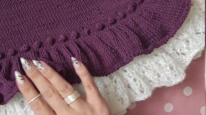 Ягодная туника с кружевными рюшами. Вязание. Одежда для детей. Платье для девочки. Модное вязание.