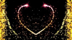 Футаж Золотые искры рисуют сердце