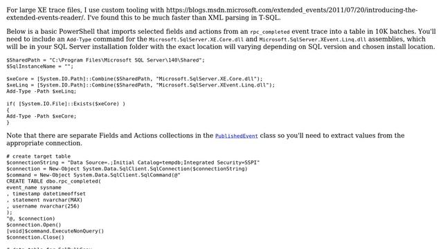 Databases: What is the right tool to process big .xel files (SQL Server Extended Events logs)? смотреть онлайн