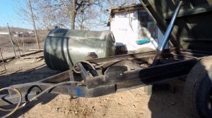 Самодельный трёх тонный прицеп с  двух штоковым гидроцилиндром  на мини трактор. Полный обзор 2020.