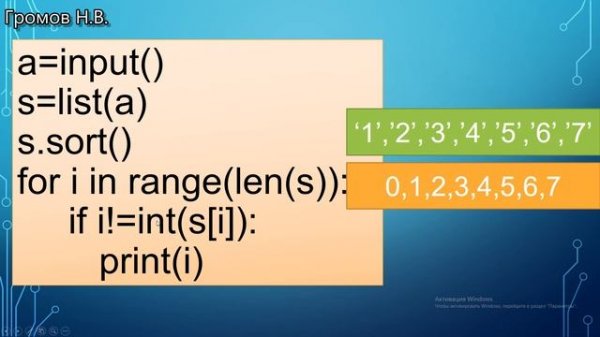 Python. Поиск пропущенной цифры